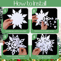 Fullhawl 3D Snowflake Christmas Ornaments Set 12 Pcs Silver Decoration