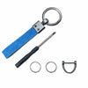 KITUREK Leather Car Fob Keychain 360° Rotatable Anti-lost D Ring Coffee