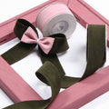 LATUROP Double Face Velvet Ribbon 1in x 10yd Black for DIY Crafts