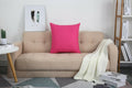 TangDepot Cotton Canvas Throw Pillow Cover 24x24 Hot Pink 1 Count