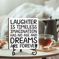 Funny Desk Decor Laughter is Timeless Sign Home Office 5x5 Inches