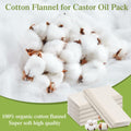 Tingjoo Organic Cotton Flannel Castor Oil Wrap 24 Pcs 15x13 Unbleached
