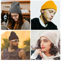 ZOORON Acrylic Knit Cuffed Beanie Hat Unisex Dark Green