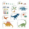 decalmile Boho Dinosaur Wall Decals Dino Palm Tree Baby Nursery Decor