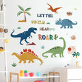 decalmile Boho Dinosaur Wall Decals Dino Palm Tree Baby Nursery Decor