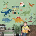 decalmile Boho Dinosaur Wall Decals Dino Palm Tree Baby Nursery Decor