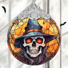 Terrifying Skull Christmas Ornament Stained Glass Holiday Decoration