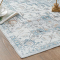 jinchan Washable 3x5 Tribal Area Rug Non Slip Red Blue