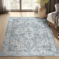 jinchan Washable 3x5 Tribal Area Rug Non Slip Red Blue