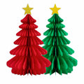 Christmas Tree Honeycomb Paper Pendant Decorations 4 pcs Hanging Ornaments