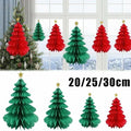 Christmas Tree Honeycomb Paper Pendant Decorations 4 pcs Hanging Ornaments