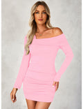 luvamia Womens One Shoulder Ruched Bodycon Dress Pink XL Size 16-18
