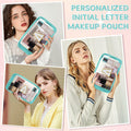 WELIDAY Personalized Initial Letter Makeup Bag V Green