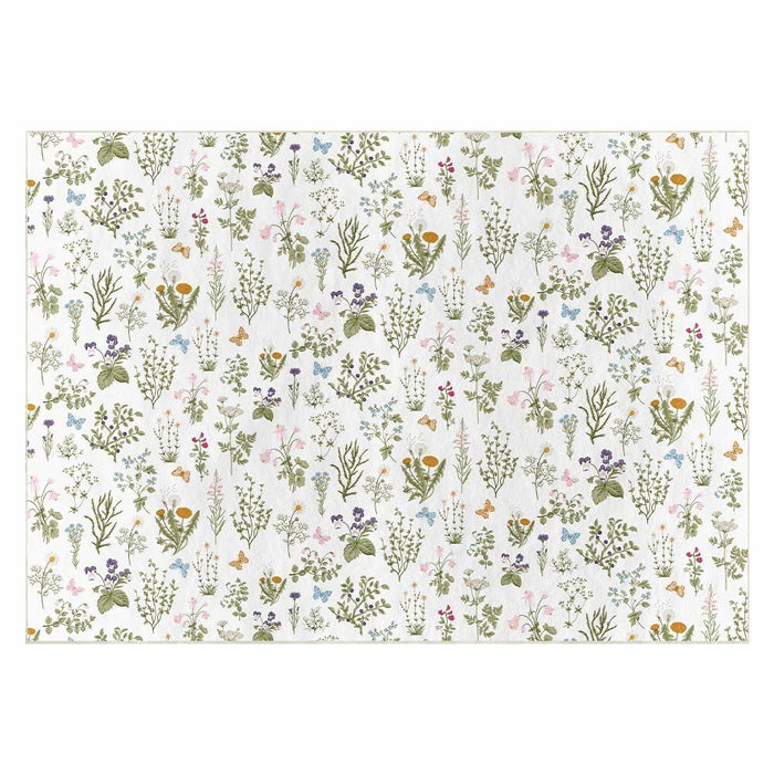 Artoid Mode Wild Floral Antique Herbs Area Rug Home Decor 5x7 Feet