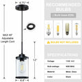 [Like New] RAINLIGHTING 3 Pack Industrial Kitchen Island Pendant Lights Black Clear Grey