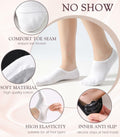 Breslatte No Show Socks Womens Men Soft Cotton Nonslip 6pairs Black Grey White S
