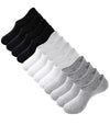 Breslatte No Show Socks Womens Men Soft Cotton Nonslip 6pairs Black Grey White S