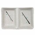 [Like New] Happy Sales HSSD-DBWB4 Dual Sauce Bowls Set of 4 White & Blue Cherry Blossom