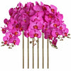 ICBOX 38 Inch Purple Artificial Orchids 6 PCS Faux Velvet Flowers Stem