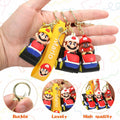 Laghtin Super Bros Keychains 8Pcs Cartoon Movie Character Multicolor