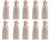 Viamto Burlap Wine Bags Drawstring Lining Beige 15x35cm 10pcs