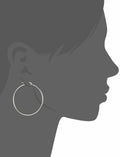 Amazon Essentials Stainless Steel Rounded Tube Hoop Earrings 40mm Silver