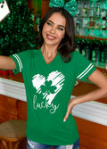Womens St Patricks Lucky Green T Shirt Four-Leaf Clover Shamrock Size XXL