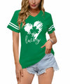 Womens St Patricks Lucky Green T Shirt Four-Leaf Clover Shamrock Size XXL