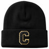 Lightbird Initials Beanie Winter Hat Black for Women Teens