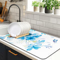 Edeesky Dish Drying Mat Leather Diatomite Kitchen Counter 12x20 Large