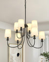 Mieloxiy 8 Light Modern Black Metal Linen Chandelier E12 Bulbs Not Included