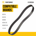 PartsBroz K060763 Micro-V Serpentine Drive Belt Compatible with Gates Black