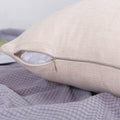 Jepeak Linen Throw Pillow Covers 20x20 Inch Butter Beige 2 Pack