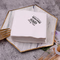 VOWFOO Mahjong Cocktail Napkins 100pcs 5x5 2-ply Mahjong Retirement Plan