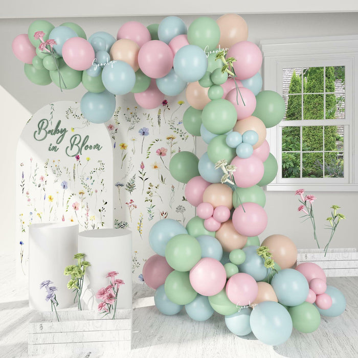Soonlyn Baby In Bloom Balloon Arch Kit 14ft Baby Shower Decorations Wildflower
