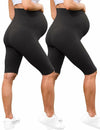 QoBexim 2 Pack Plus Size Maternity Yoga Shorts Black Size Freesize