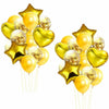 28Pcs Happy Birthday Foil Balloons Star Heart 18" Gold Confetti