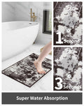PADOOR Bath Mat Absorbent Non Slip Rubber Backing 17x24 Mocha Brown