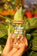 NewEleven Friendship Coffee Glass 16 Oz Gift for Women Female Bestie