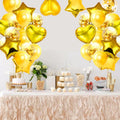 28Pcs Happy Birthday Foil Balloons Star Heart 18" Gold Confetti