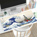 Kanagawa Extended Gaming Mouse Pad Large 31.5x11.8 Inch Non-Slip Rubber