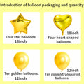 28Pcs Happy Birthday Foil Balloons Star Heart 18" Gold Confetti