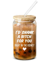 NewEleven Friendship Coffee Glass 16 Oz Gift for Women Female Bestie