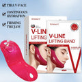 ROWMATE Chin Strap Toning Hydrogel Collagen Mask Hyaluronic Acid Red 10 pcs
