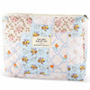 URSKYTOUS Cotton Quilted Large Floral Makeup Bag Flower Portable