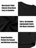 Comdecevis Men's Gym Workout Athletic Long Sleeve T-Shirt Black XL