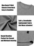 Comdecevis Muscle Big Tall T Shirt Men Gym Workout Long Sleeve Light Grey 3XL