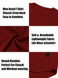 Comdecevis Muscle Slim Long Sleeve T Shirt Men Gym Athletic Red Size L