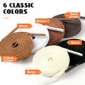 Handshop 2 Pairs Flat Waxed Shoe Laces 7mm Wide Beige 180cm