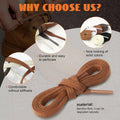 Handshop 2 Pairs Flat Waxed Shoe Laces 7mm Wide Beige 180cm